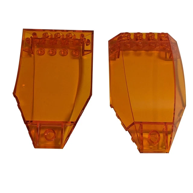 2 NEW LEGO Windscreen 10 x 6 x 2 Curved Trans-Orange