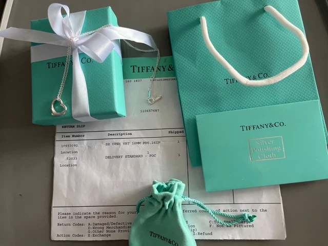 Tiffany & Co. Elsa Peretti Open Heart Lariat Silver Necklace, RRP £635