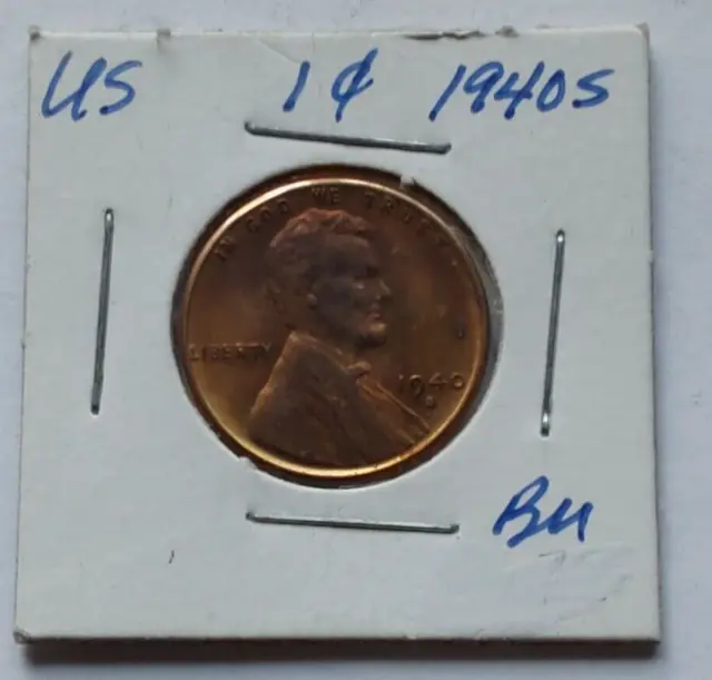1940 S Lincoln Head Wheat Cent Penny -GEM UNC BRIGHT RED COIN