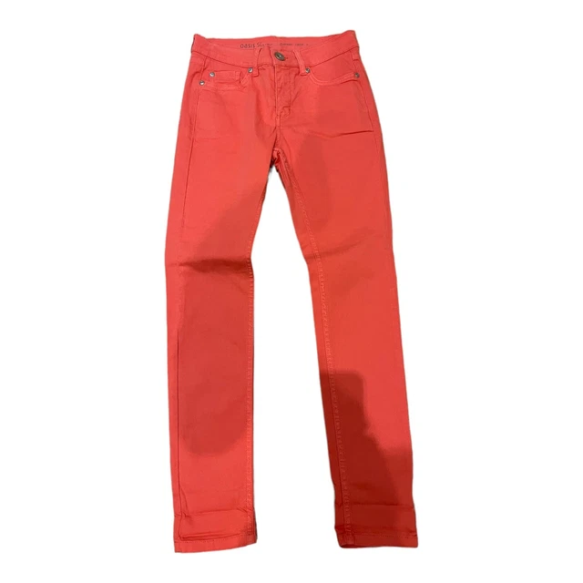 Jeans skinnyim da donna Oasis corallo crop ciliegio taglia 8 (L16)
