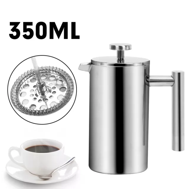 350/1000ML Stainless Steel Double Wall French Coffee Press Tea Pot Plunger Maker