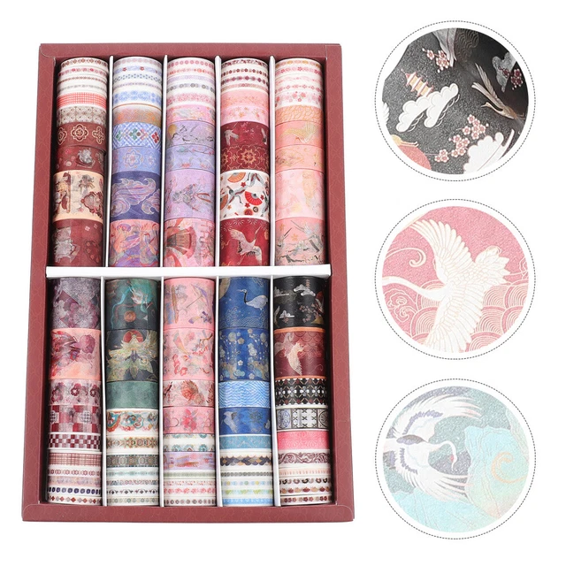 100 rollos cinta de washi arco iris cinta grabable vintage cinta de papel cinta decorativa