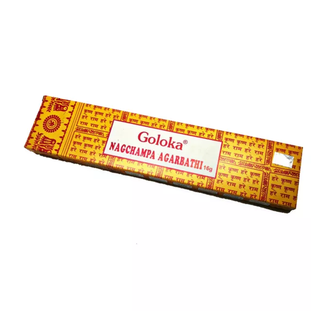 3 x 16 Gramm GOLOKA Nag Champa Raeucherstaebchen Die Gelben Das Original Indien