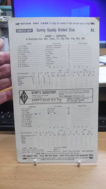 Surrey v Hampshire at Kennington Oval 1967