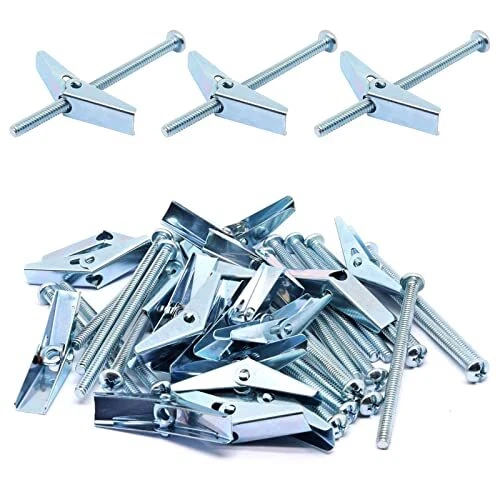 SWZHAI 25 Pcs Toggle Bolt and Wing Nut Kit Heavy Duty Wall Anchors Toggle Anc...