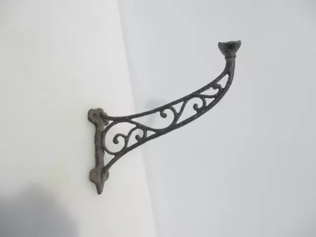 Vintage Wrought Iron Bracket Basket Hanger Hook Holder Twisted