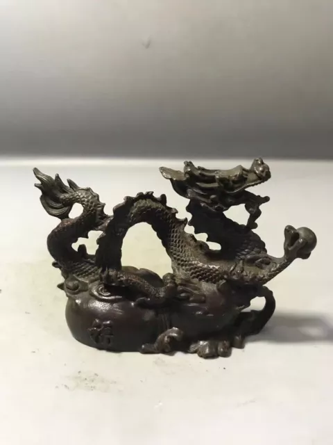 Collection chinese old bronze handmade dragon statue home decor decoration