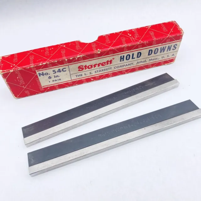 Starrett No. 54C Tapered Hold Downs Hardened .82" x 6" Long with Box - Vise Tool
