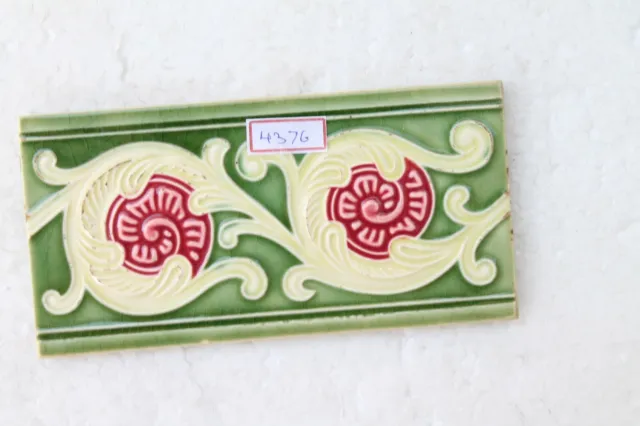 Japan antique art nouveau vintage majolica border tile c1900 Decorative NH4376