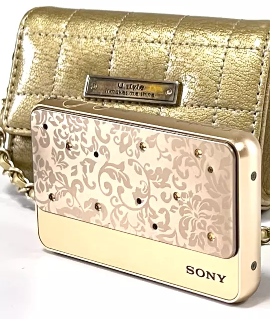[Mint] SONY Cyber Shot DSC-T99D 14.1MP Digital Camera Rare Gold 4x zoom w/ Pouch