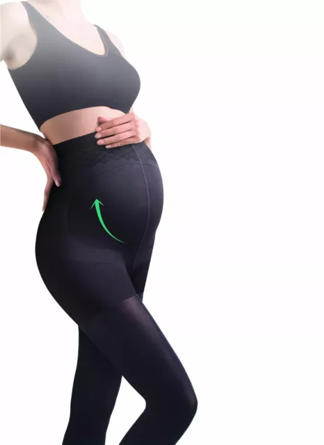 2 Pairs Ladies 100 Denier Black Comfortable Maternity Tights for Pregnancy