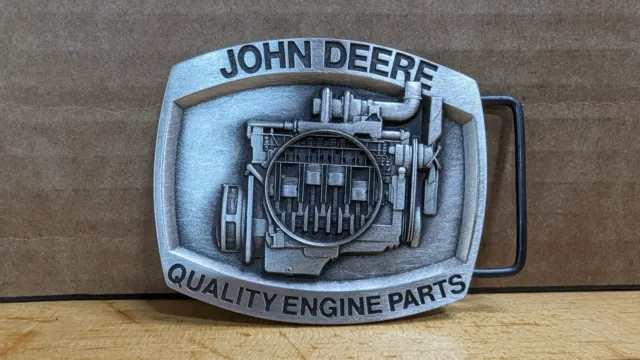 John Deere Quality Engine Parts Pewter Belt Buckle 1988 Limited Ed SN 1419