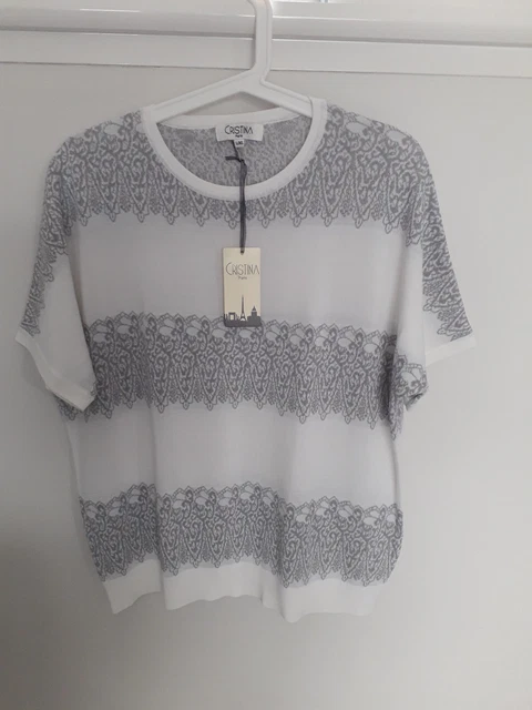 Cristina - Haut col rond MC pour femme - Taille L/XL - Neuf avec étiquette
