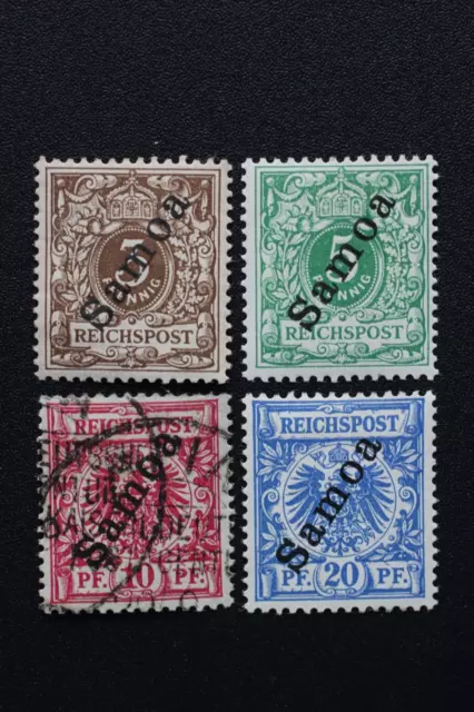 DT KOLONIEN SAMOA "KRONE ADLER" MI Nr. 1-4 UNGEBRAUCHT FALZ + GESTEMPELT ALTSIG.