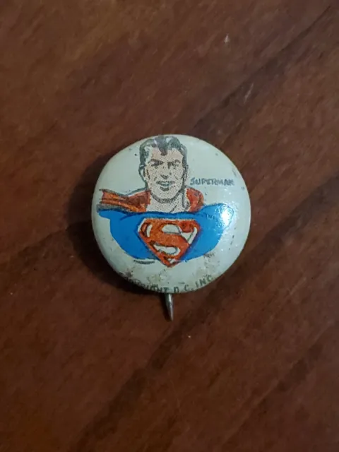 Superman Kimber 1946 Vintage Button Pin Kellogg's Pep DC Comics Cereal Clark Ken
