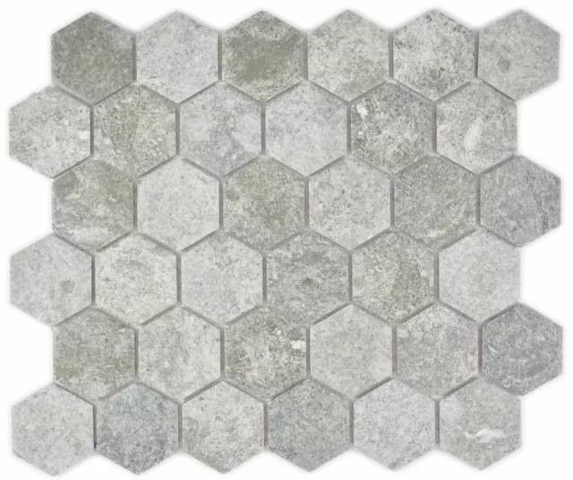 Mosaïque de Céramique Hexagone Granit Gris Carreau Mat Sol Mur Cuisine