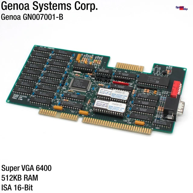 GENOA GVGA GN007001 6400 16-BIT Isa Slot Video Scheda Video 512KB Super ...