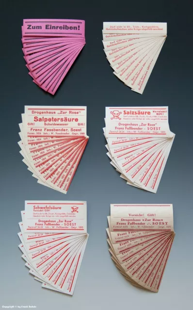 60 x Etiketten für Apotheken Flaschen aus SOEST um 1900-1960