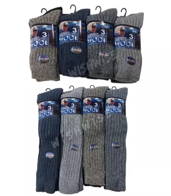 Warme wollreiche Stiefelsocken für Herren extra dick weich warm 3/6/12 Paar