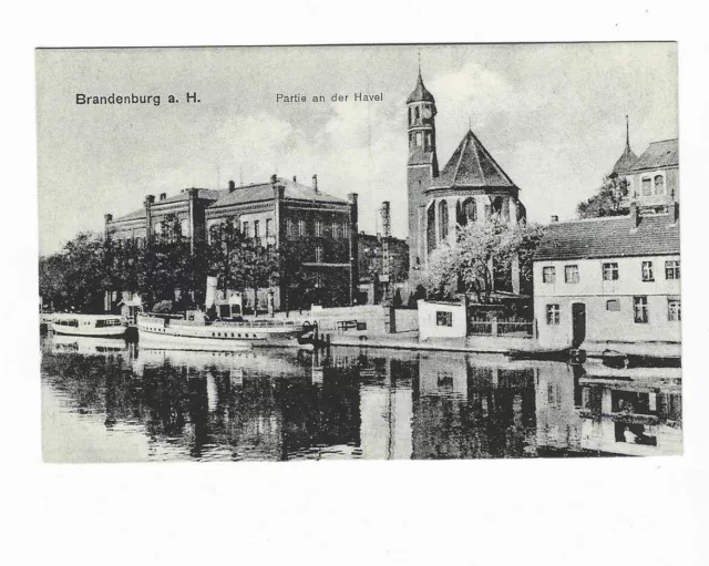 AK Brandenburg Havel  Partie an der Havel  Anleger Boote Tolle Ansicht ca um1910