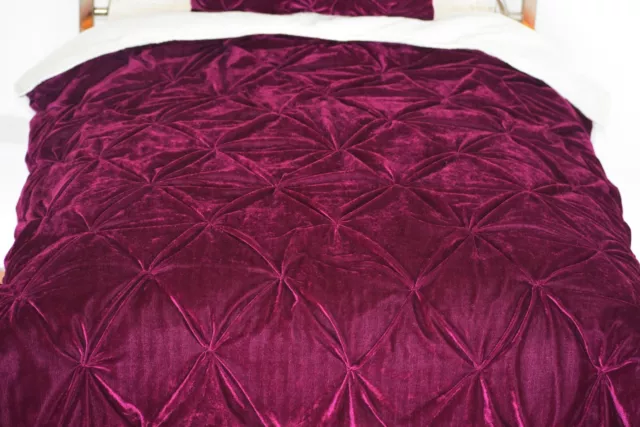 Purple velvet comforter blankets and bedspread (king quilt 90X104 inch)