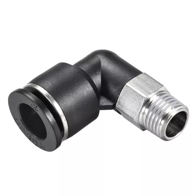 Push to Connect Tube Fitting Male Elbow 12mm Tube OD x1/4 NPT Push Fit Lock