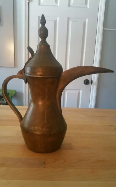 Antique 18c Islamic Turkish Ottoman Coffee Pot Signed Thugra Ewer