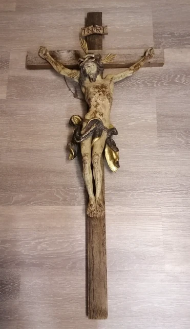 Wandkreuz Aus Metall 60cm - Schwarzes Dekokreuz Aus Edelstahl