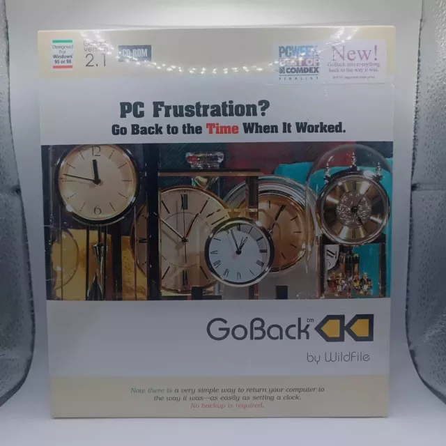 GoBack Version 2.1 (Windows 95/98 WildFile PC Software) 1998 | Brand New Sealed!