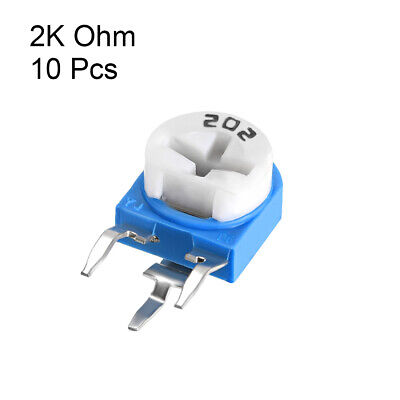 10stk. trimmpotentiometer Top Adjustable Horizontal Variable Resistor 2K Ohm 2