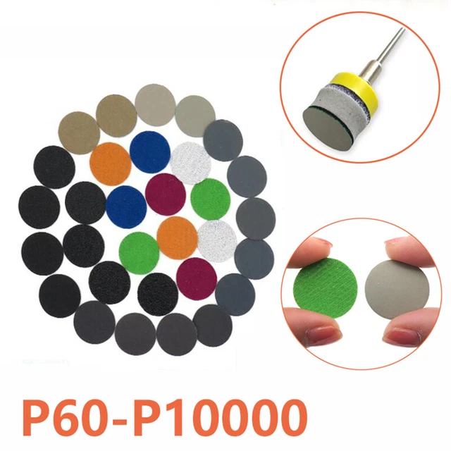 25mm Wet & Dry Sanding Disc 1" Sandpaper Hook and Loop Pad Waterproof P60-P10000
