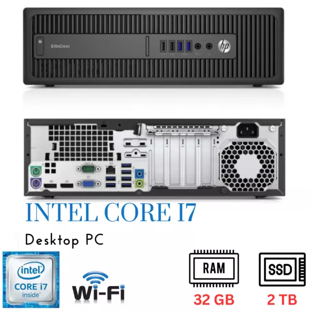 CHEAP FAST Desktop PC QUAD Core i7-6th Computer 32GB RAM 2TB SSD WIFI Windows 11