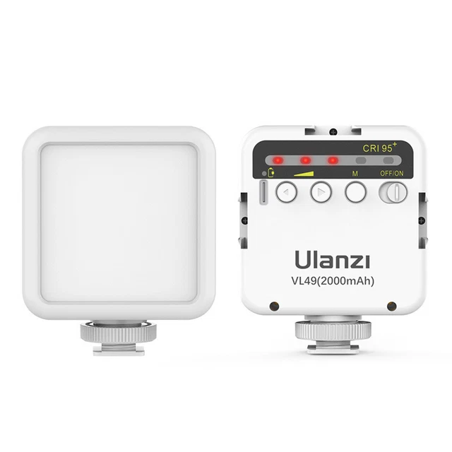 Ulanzi VL49 2000mAh LED Video Light with Cold Shoe Mount Panel Photography Lamp