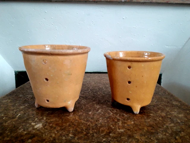 FAISSELLE EGOUTTOIR TRIPODE Ancien En Terre Cuite Vernissee EUR 38,00 ...