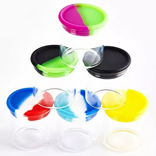 15ml Glass Wax Concentrate Container Airtight with Silicone Lid Multi Use Jar...
