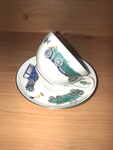 Royal Worcester VIP Cup & Saucer - MOTOR CARS (Very Important Person)