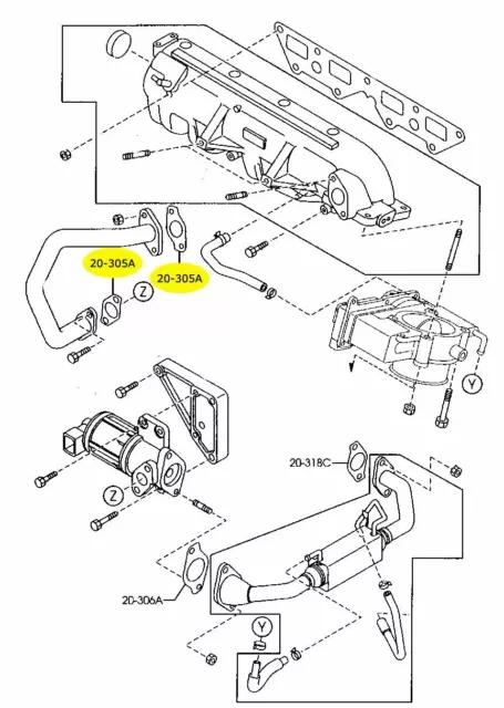 548 EGR Ventil Reparatur Set für Mazda CX7, 3, 5, 6, 2.0 CiTD Diesel 2