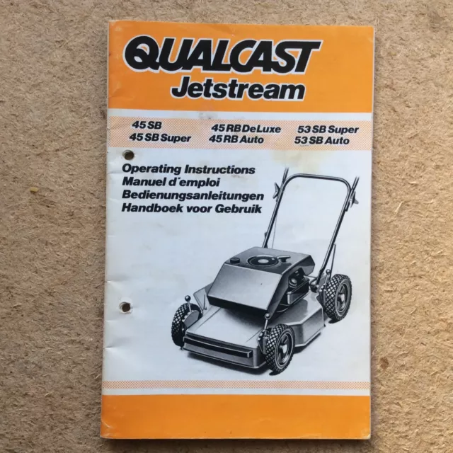 VINTAGE 1970S QUALCAST JETSTREAM lawnmower operators manual