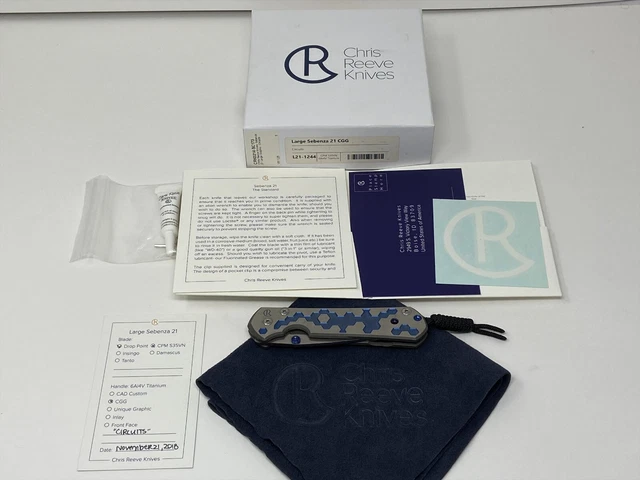 Chris Reeves: Large Sebenza 21 - Drop Point,  "Circuit" Design Pocket Knife