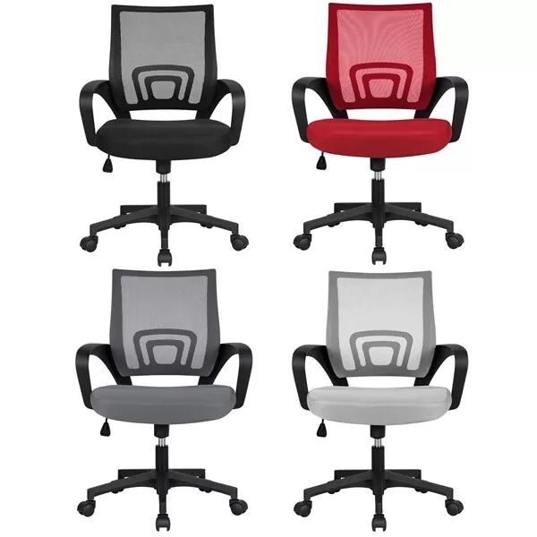 Silla Oficina de Ruedas Transpirable con Silla Estudio Soporte Lumbar Taburete