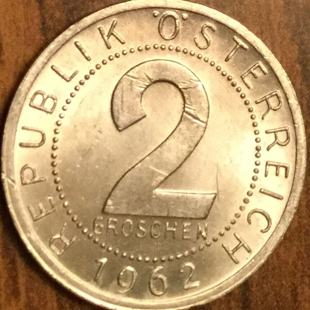 1962 Austria 2 Groschen Coin