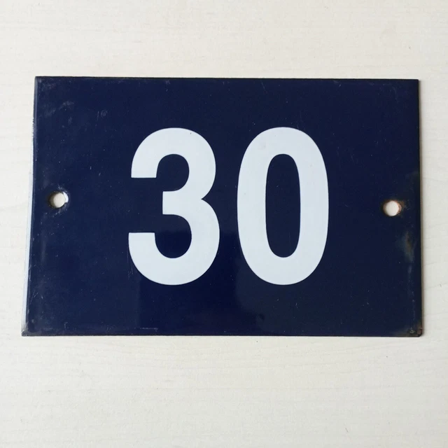 Plaque émaillée Numéro De Rue N°4 - 20x15 Cm, Bleue, Fixation Murale, Occasion