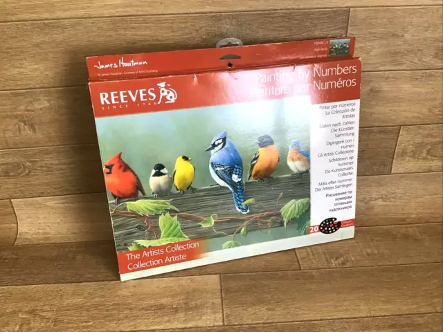 Reeves Paint By Numbers Kit Rail Birds Blue Jay Baltimore Oriole Goldfinch