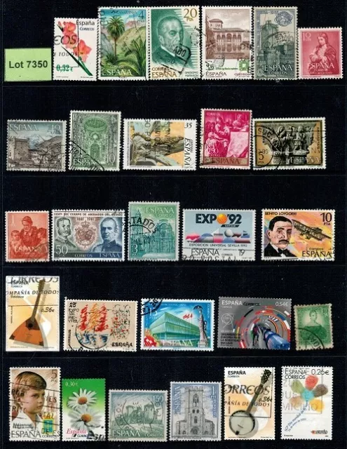 Lot 7350  - Spain Selection of 27 used stamps from various years