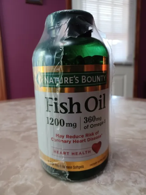 Nature's Bounty Fish Oil 1200 MG Rapid Release Softgels 320 ct - NEW - EXP 05/24