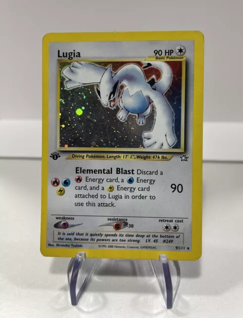 Lugia Neo Genesis WoTC 9/111 1st Edition Holo Rare Minor Miscut