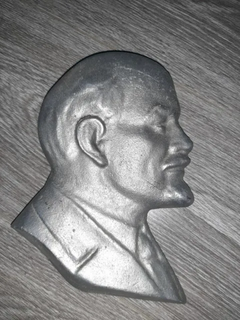 V. Lenin busto comunista bolscevico URSS bassorilievo in metallo russo...