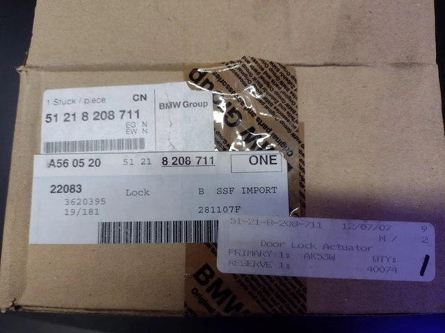 Genuine OE BMW E46 Cabrio Coupe Door Lock Actuator 51218208711
