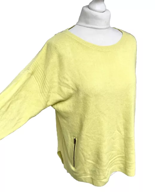 New Look Ladies Size UK16 Maternity Jumper Pullover Yellow Knitted Side Slits