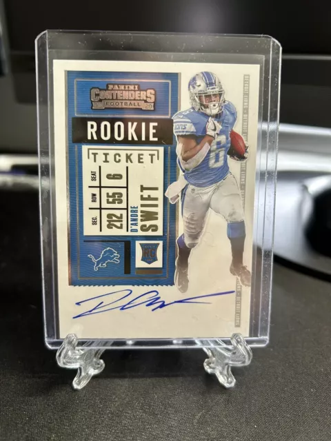 2020 Panini Contenders ROOKIE TICKET #115 D'Andre Swift Detroit Lions RC AUTO